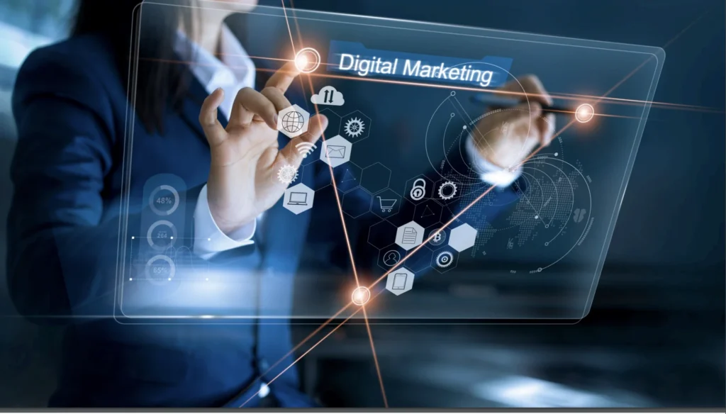 Practical online marketing skills training illustration